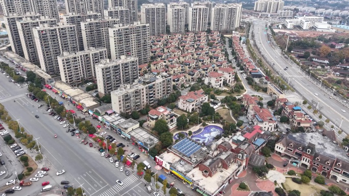 城市高密度住宅鸟瞰
