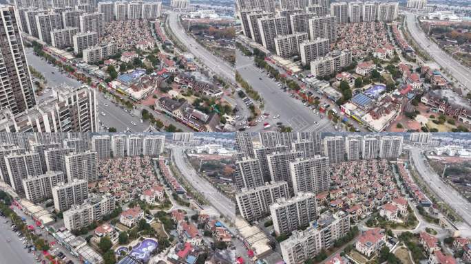 城市高密度住宅鸟瞰