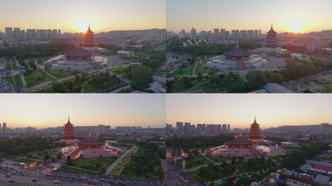 4k航拍河南洛阳应天门夜景