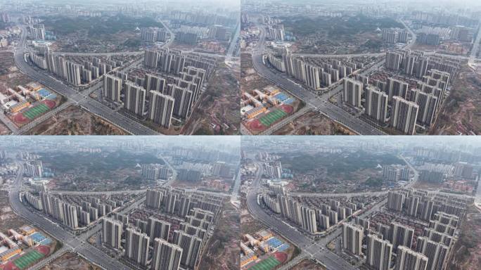 城市高密度住宅鸟瞰