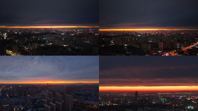 城市绝美黄昏夜景