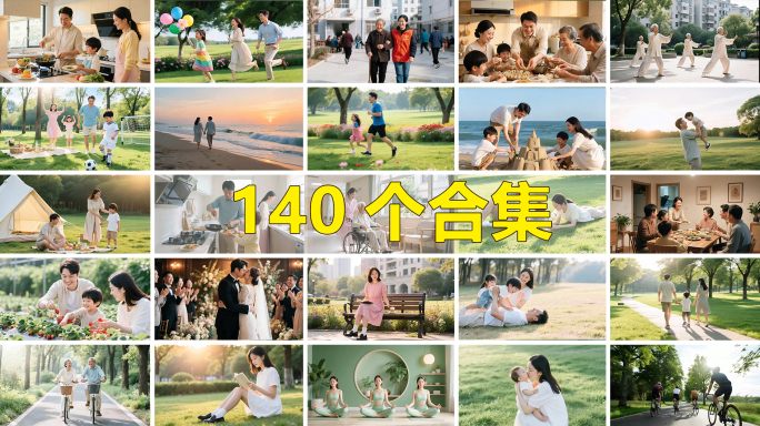 幸福生活安居乐业休闲娱乐公园人尊老爱幼