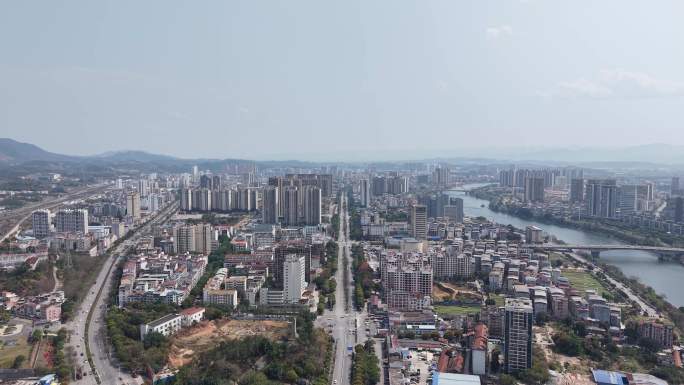 广西百色城市风光城市建设航拍