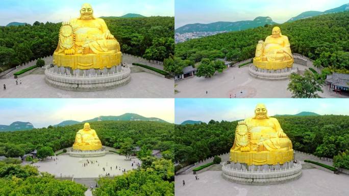 济南千佛山大佛航拍