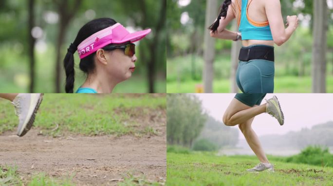 美女跑步 公园跑步 户外瑜伽