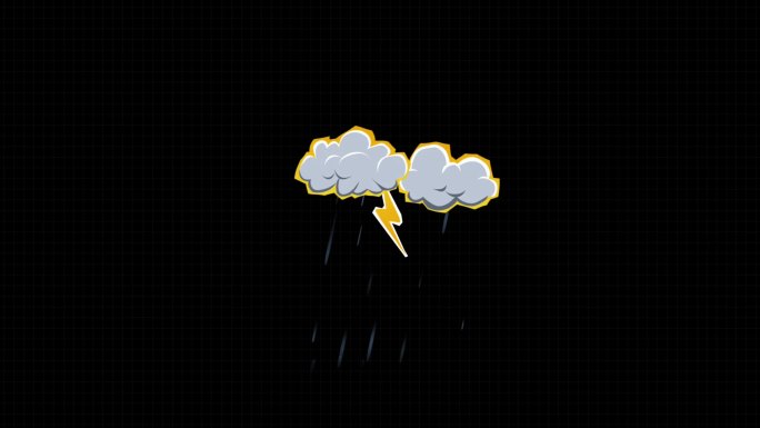 【通道素材/AE工程】卡通雷雨天气动画