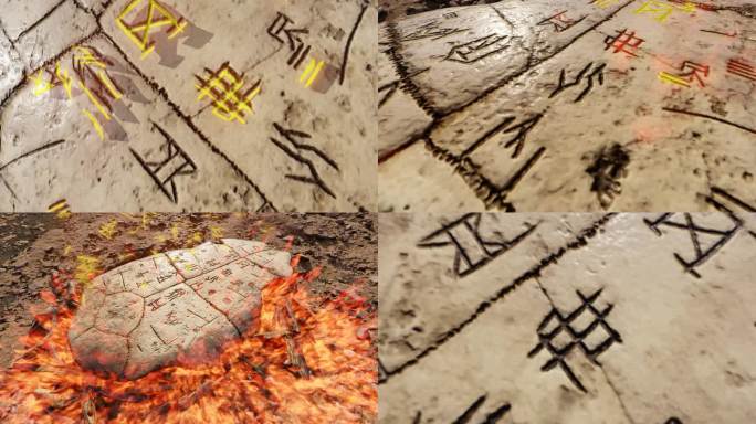 考古发掘古代文字甲骨文中华文明