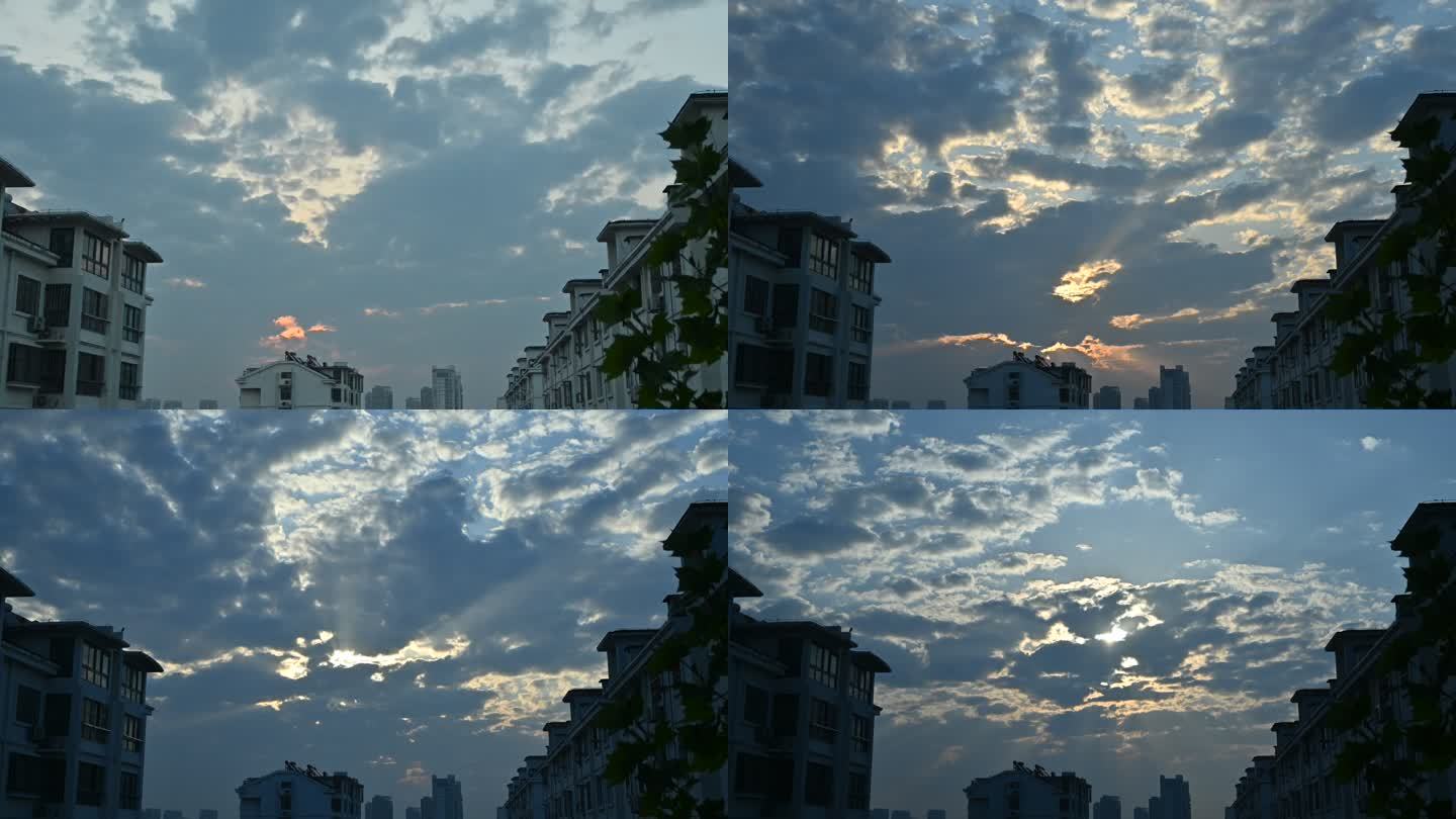 免费早晨阳光穿透云层丁达尔