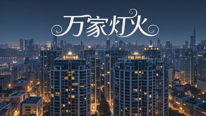 万家灯火团圆夜晚城市夜晚空镜头