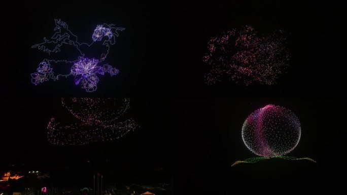 夜空无人机编队