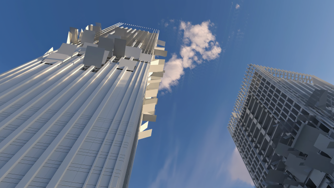 【4K】建筑生长动画