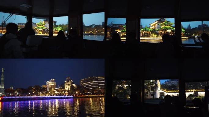 江苏南通濠河夜景游船