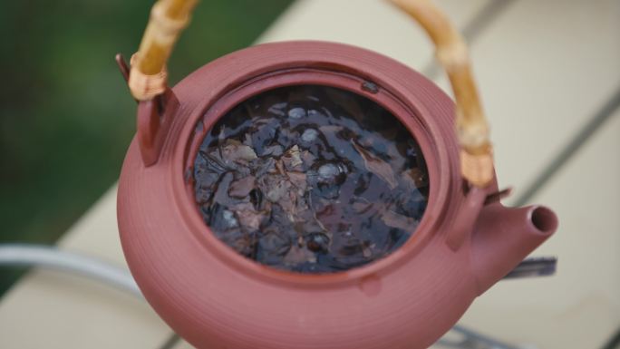 户外泡茶4K高清视频素材