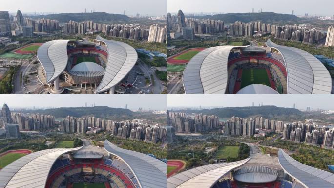 广西奥体中心体育场地标建筑航拍