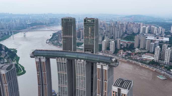重庆朝天门来福士高空白航拍