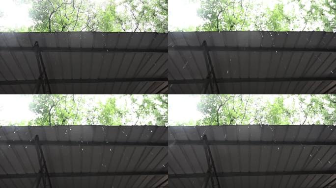 屋檐雨滴特写