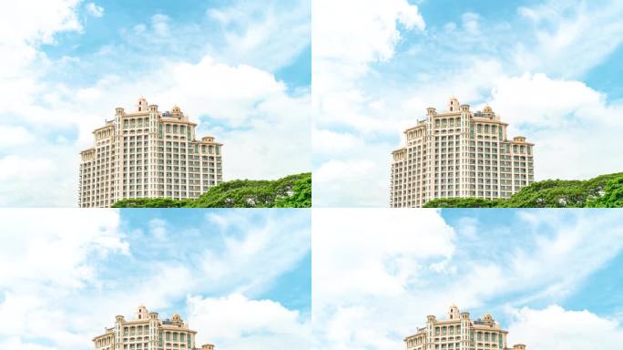 蓝天白云与建筑延时摄影
