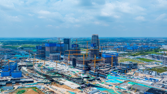 4K实拍雄安新区建设建筑工地