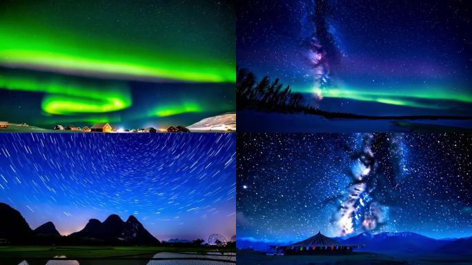 绚丽极光与璀璨星空