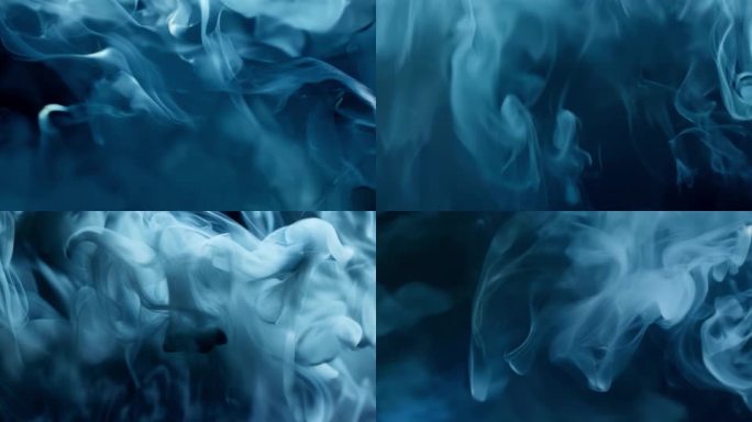 梦幻水墨烟雾特效蓝色烟雾弥漫升腾