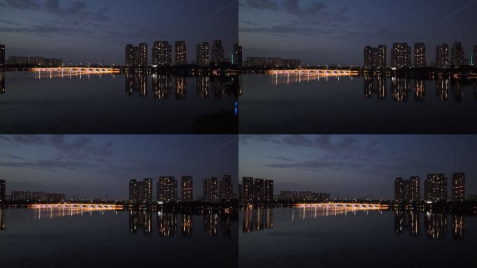 静谧夜晚城市天际线