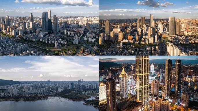 无锡城市航拍延时摄影全景城市天际线景观