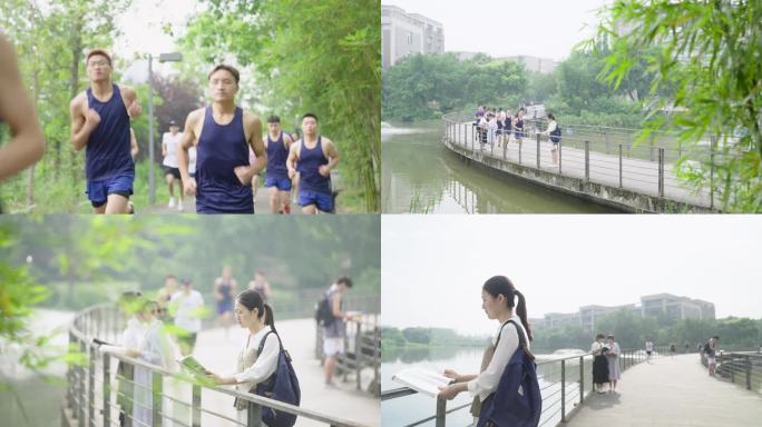 学生在校园跑步锻炼
