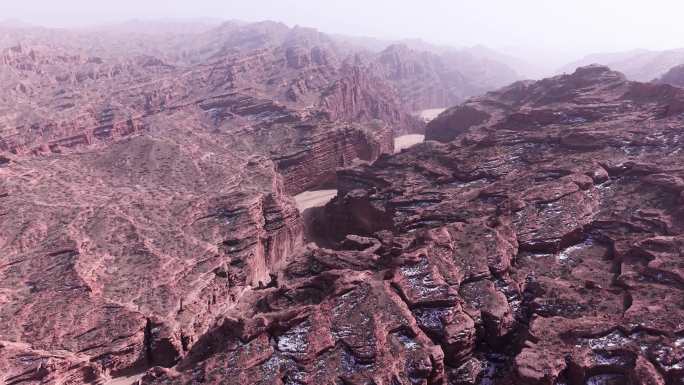 新疆阿克苏大峡谷地貌风光航拍
