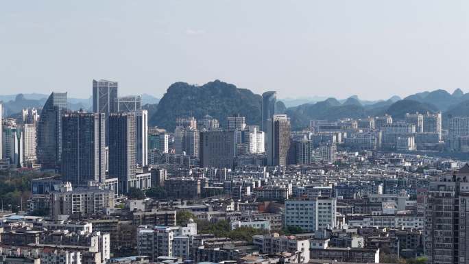 广西柳州城市风光航拍