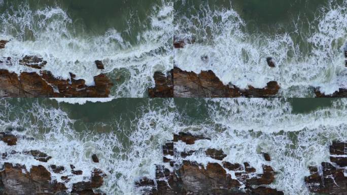 海浪拍打沙滩