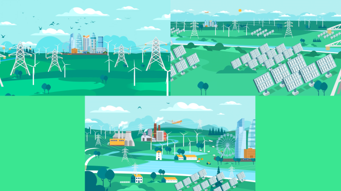 风能 光伏 电塔 电力能源mg场景