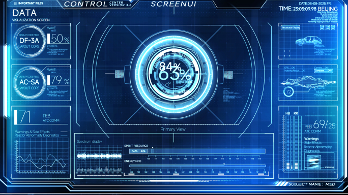 无插件高科技感HUD数据界面元素AI模版