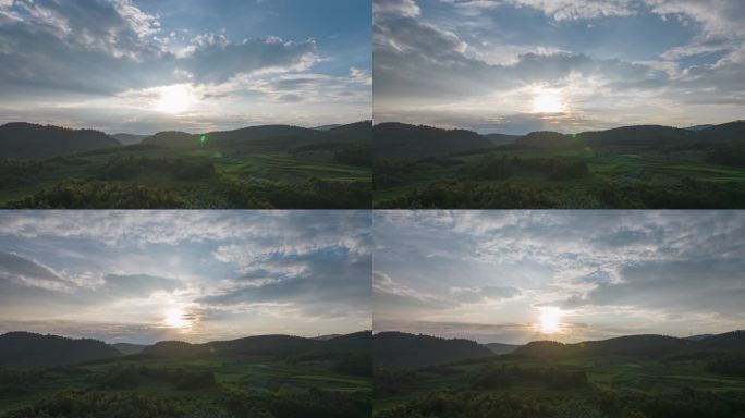 延时日落山景风光