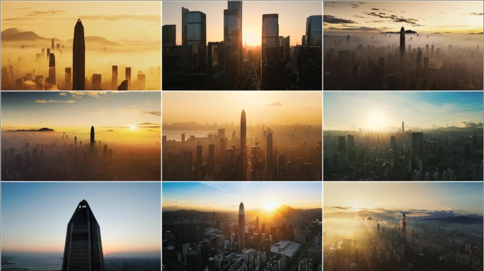 深圳中心区福田日出霞光