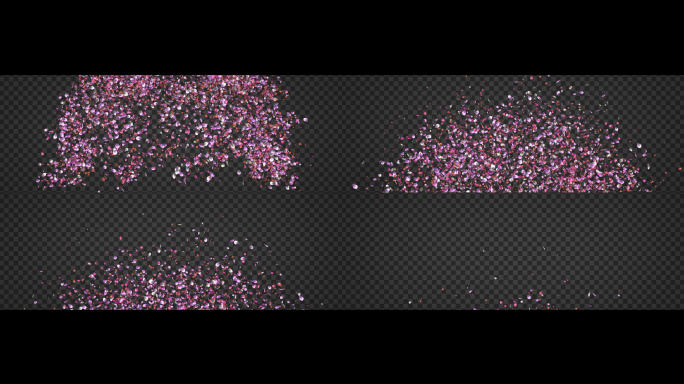 6K 3D花瓣爆炸扩散下落 带通道