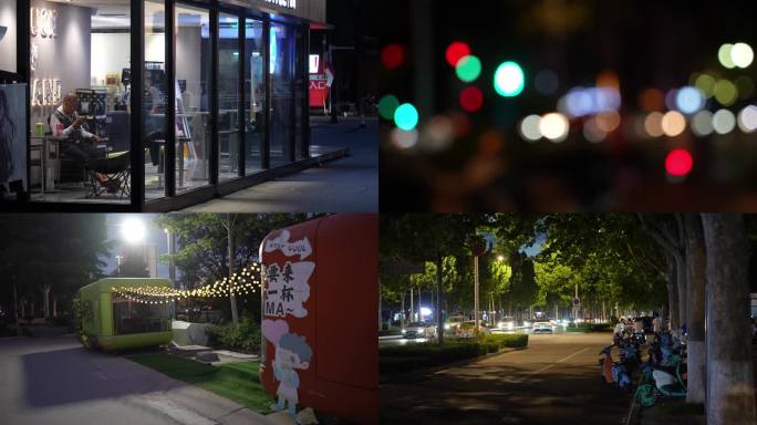 城市路人夜景与生活