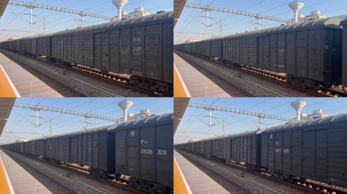 货运列车行驶实拍