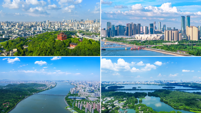 杭州城市地标航拍延时