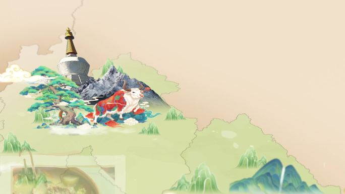 国潮云南美食地图动画中国风