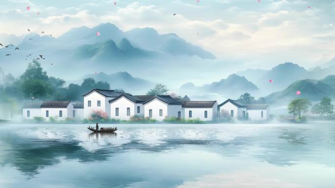 江南水乡春天背景8K