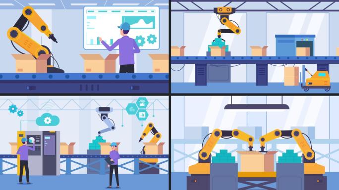 【原创】智能工厂动画MG智能化生产线