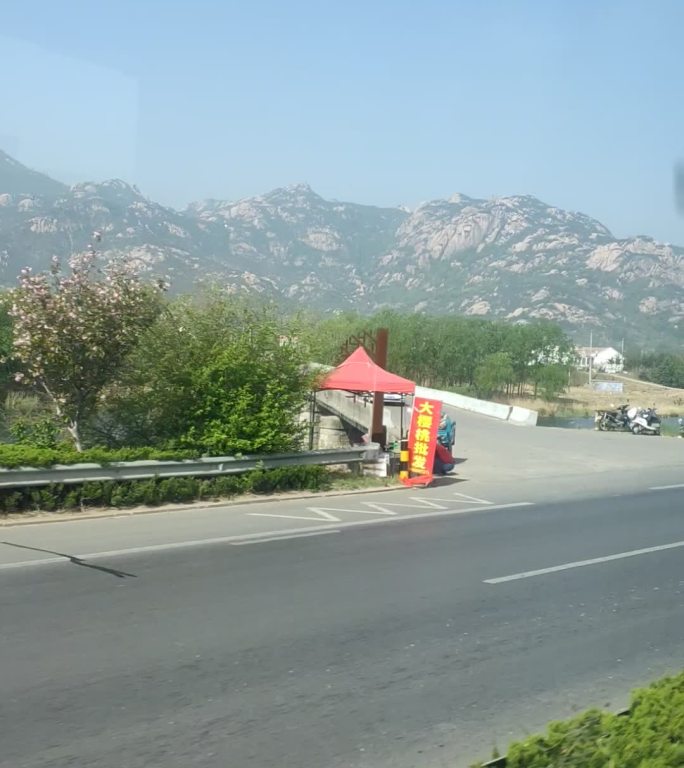远山下的乡村公路风光