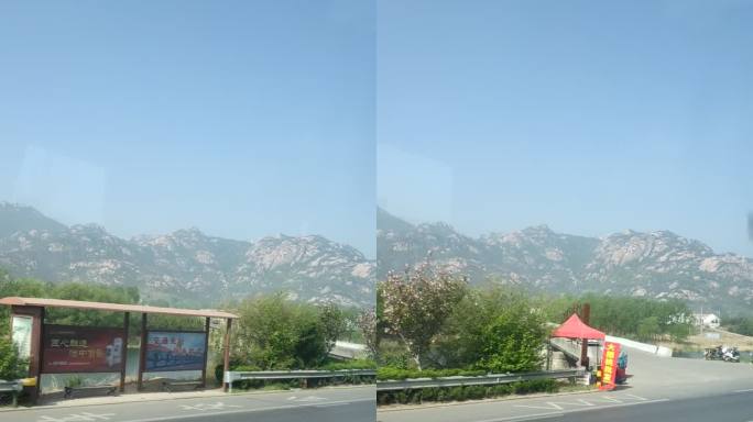 远山下的乡村公路风光
