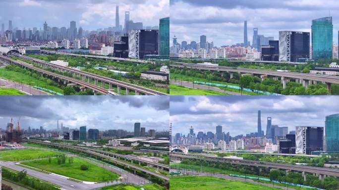 上海城市轨道交通与现代都市风光