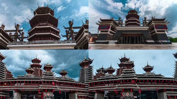 贵阳多彩贵州城中国传统建筑景观侗寨风貌