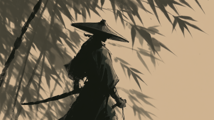 水墨风武侠江湖 竹林剑客侠义风水墨风武侠
