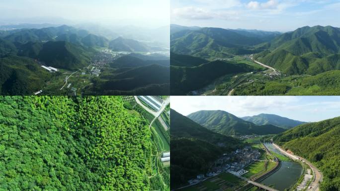 4K世外桃源美丽乡村美丽村庄秀美山川航拍