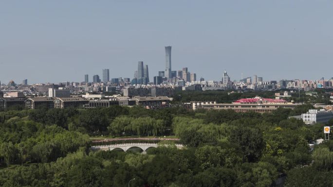 实拍北京城市天际线夏日风光