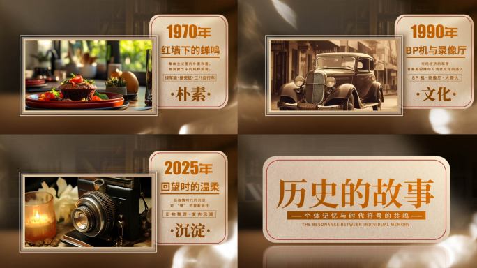 怀旧历史回顾老照片时间线图片展示AE模板