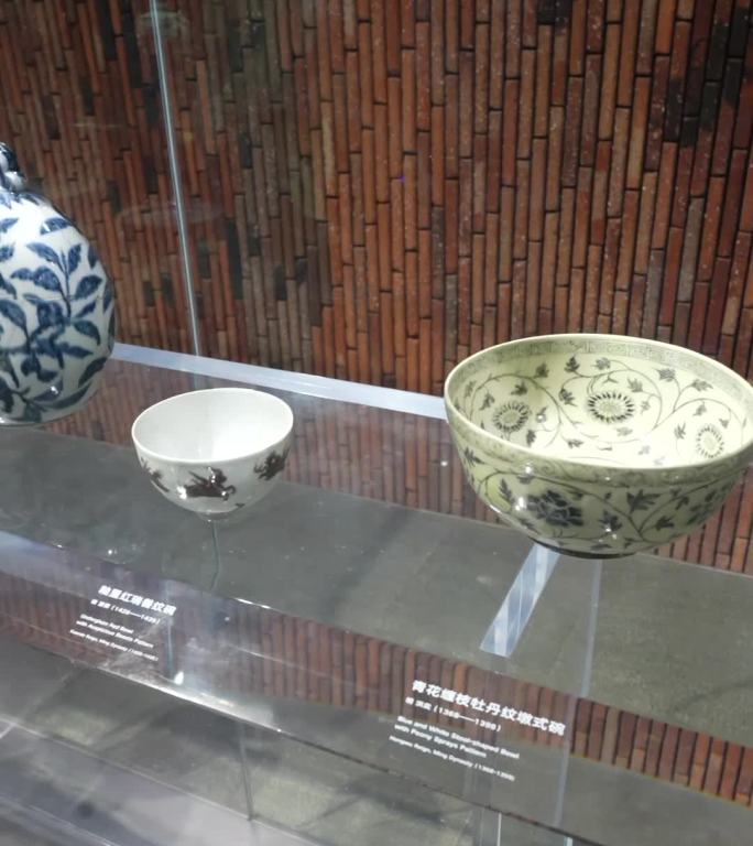 景德镇御窑厂陶瓷博物馆瓷片建筑砖墙竖屏